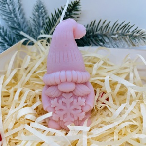 Téli Manó Gyertyaszett - Rózsaszín - karácsony - karácsonyi lakásdekoráció - karácsonyi illatgyertya, mécses - Meska.hu