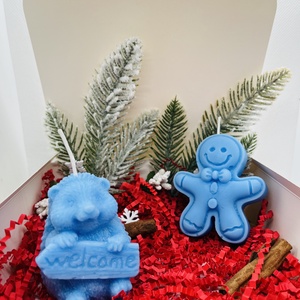 Kék Mézi és Süni Gyertya Szett - Meska.hu