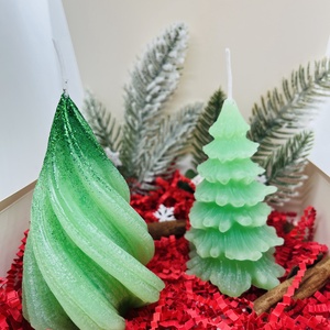 Zöld Fenyőfa Gyertyaszett  - Meska.hu