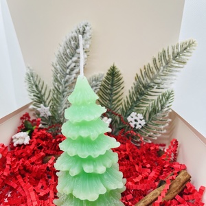 Zöld Fenyőfa Gyertyaszett  - karácsony - karácsonyi lakásdekoráció - karácsonyi illatgyertya, mécses - Meska.hu