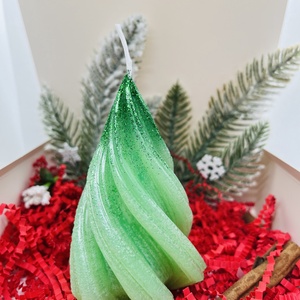 Zöld Fenyőfa Gyertyaszett  - karácsony - karácsonyi lakásdekoráció - karácsonyi illatgyertya, mécses - Meska.hu