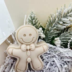 Bézs Mézi és Manó  Gyertya Szett - karácsony - karácsonyi lakásdekoráció - karácsonyi illatgyertya, mécses - Meska.hu