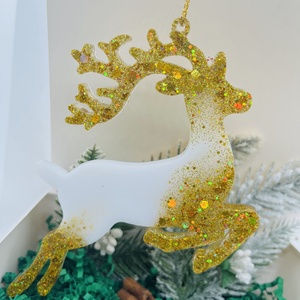 Epoxy Rénszarvas � Arany Csillogásban, Karácsony, Karácsonyi lakásdekoráció, Karácsonyfadíszek, , MESKA
