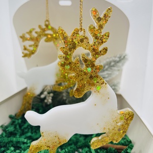 Epoxy Rénszarvas � Arany Csillogásban - karácsony - karácsonyi lakásdekoráció - karácsonyfadíszek - Meska.hu