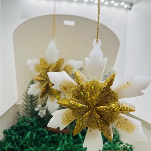 Epoxy hópehely � Arany Csillogásban - karácsony - karácsonyi lakásdekoráció - karácsonyfadíszek - Meska.hu