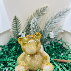 Világító Arany Maci - karácsony - karácsonyi lakásdekoráció - karácsonyfadíszek - Meska.hu