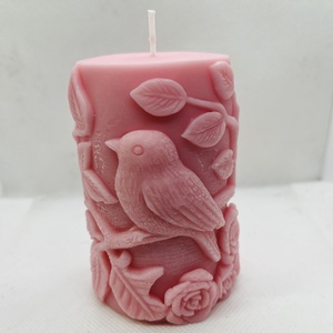 Madaras tömb gyertya- rózsaszín , Otthon & Életmód, Gyertya, illat, aroma, Gyertya, Gyertya-, mécseskészítés, MESKA