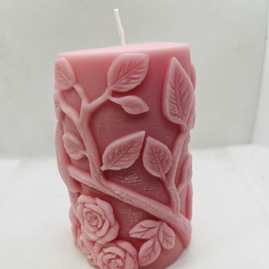 Madaras tömb gyertya- rózsaszín  - otthon & életmód - gyertya, illat, aroma - gyertya - Meska.hu