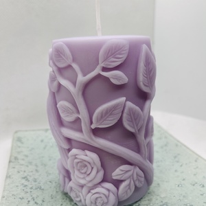 Madaras tömb gyertya- levendula színű  - otthon & életmód - gyertya, illat, aroma - gyertya - Meska.hu