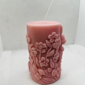 Nyuszis tömb gyertya- rózsaszín  - otthon & életmód - gyertya, illat, aroma - gyertya - Meska.hu