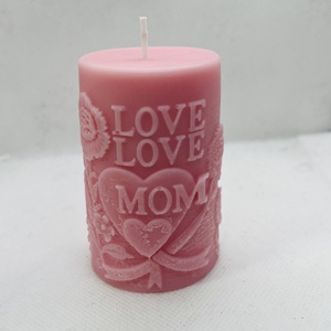 Anyák napi tömb gyertya � Love Mom felirattal, Otthon & Életmód, Gyertya, illat, aroma, Gyertya, Gyertya-, mécseskészítés, MESKA