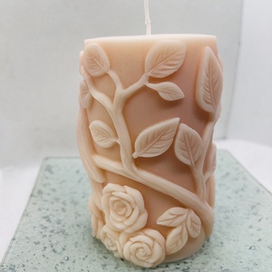 Madaras tömb gyertya- baracvirág - otthon & életmód - gyertya, illat, aroma - gyertya - Meska.hu