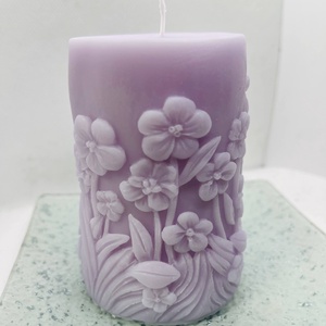 Nyuszis tömb gyertya- lila - otthon & életmód - gyertya, illat, aroma - gyertya - Meska.hu