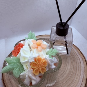 Apró virágos üveges d�szgyertya - rózsaszín alappal - otthon & életmód - gyertya, illat, aroma - gyertya - Meska.hu