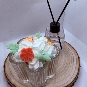 Apró virágos üveges d�szgyertya - rózsaszín alappal - otthon & életmód - gyertya, illat, aroma - gyertya - Meska.hu