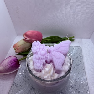 Habos pillangós szójagyertya � romantikus, kézműves díszgyertya ajándékba - otthon & életmód - gyertya, illat, aroma - gyertya - Meska.hu