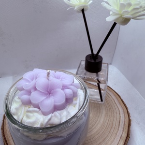 Habos virágos szójagyertya � romantikus, kézműves díszgyertya ajándékba - otthon & életmód - gyertya, illat, aroma - gyertya - Meska.hu