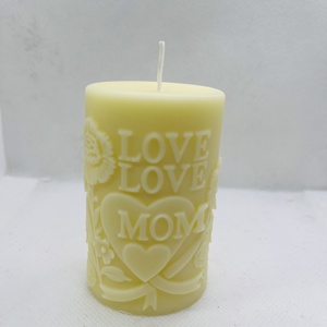 Anyák napi tömb gyertya � Love Mom felirattal -lila - otthon & életmód - gyertya, illat, aroma - gyertya - Meska.hu