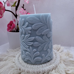 Kézműves pávás díszgyertya � kék különlegesség - otthon & életmód - gyertya, illat, aroma - gyertya - Meska.hu