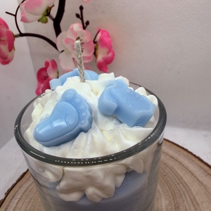 Babaköszöntő díszgyertya üvegben, Otthon & Életmód, Gyertya, illat, aroma, Gyertya, Gyertya-, mécseskészítés, MESKA