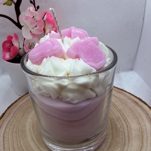 Babaköszöntő díszgyertya üvegben  - rózsaszín  - otthon & életmód - gyertya, illat, aroma - gyertya - Meska.hu