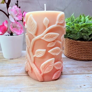 Madaras tömb gyertya- rózsaszín átmenetes  - otthon & életmód - gyertya, illat, aroma - gyertya - Meska.hu