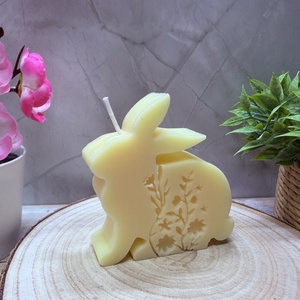 Tavaszi nyuszi gyertya � virágmintás húsvéti dekoráció - otthon & életmód - gyertya, illat, aroma - gyertya - Meska.hu