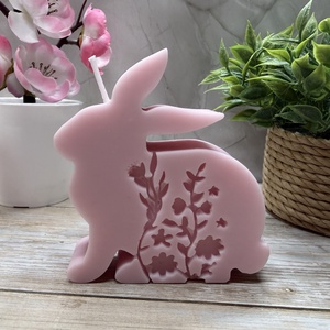 Tavaszi nyuszi gyertya � virágmintás húsvéti dekoráció, Otthon & Életmód, Gyertya, illat, aroma, Gyertya, Gyertya-, mécseskészítés, MESKA