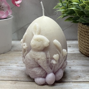 Nyuszi tojás gyertya - pasztell lila színben , Otthon & Életmód, Gyertya, illat, aroma, Gyertya, Gyertya-, mécseskészítés, MESKA