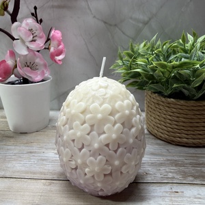 Nyuszi tojás gyertya - apró kis virágos - otthon & életmód - gyertya, illat, aroma - gyertya - Meska.hu