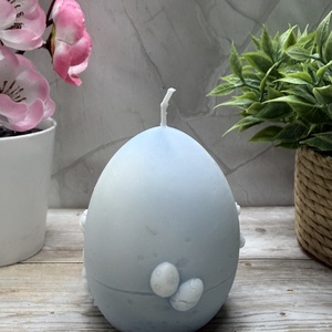 Nyuszi tojás gyertya - kék színben  - otthon & életmód - gyertya, illat, aroma - gyertya - Meska.hu