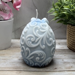 Nyuszi tojás gyertya - kék színben2 - otthon & életmód - gyertya, illat, aroma - gyertya - Meska.hu