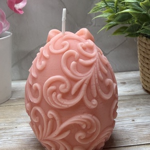Nyuszi tojás gyertya - rózsaszín színben3 - otthon & életmód - gyertya, illat, aroma - gyertya - Meska.hu