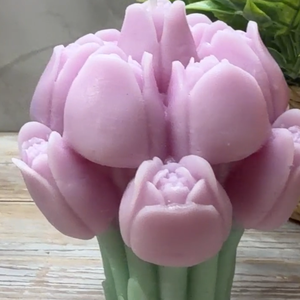 Tulipán csokor gyertya � tavaszi virágos dekoráció rózsaszín színben - otthon & életmód - gyertya, illat, aroma - gyertya - Meska.hu