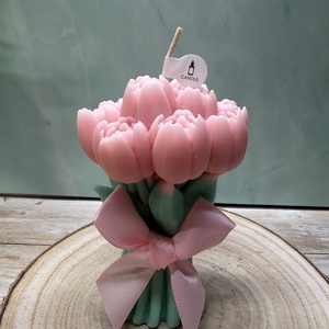 Tulipáncsokor gyertya - Meska.hu