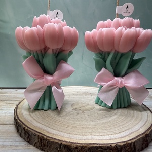 Tulipáncsokor gyertya - otthon & életmód - gyertya, illat, aroma - gyertya - Meska.hu