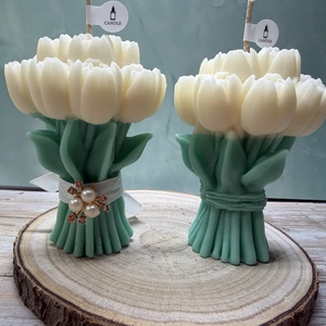 Tulipáncsokor gyertya - Meska.hu