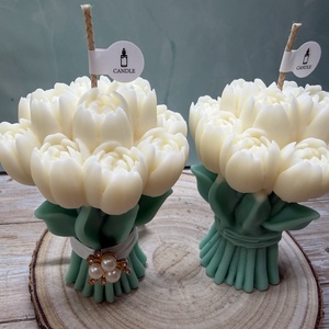 Tulipáncsokor gyertya - otthon & életmód - gyertya, illat, aroma - gyertya - Meska.hu