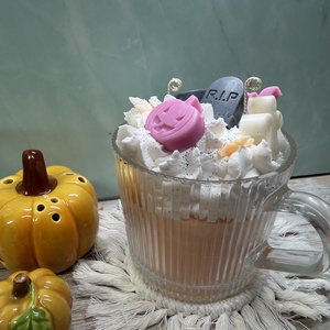 Halloween hangulatú, dekoratív kézműves gyertya � egyedi őszi különlegesség  - otthon & életmód - gyertya, illat, aroma - gyertya - Meska.hu