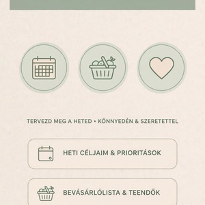 Virágos Anyu Heti Tervező + Heti Menütervező - Nyomtatható PDF csomag, A4 - otthon & életmód - papír, írószer - naptár & tervező - Meska.hu