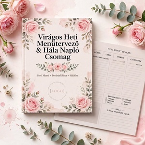 Virágos Heti Menütervező és Hála Napló Csomag - Heti Menü + Bevásárlólista - PDF - otthon & életmód - papír, írószer - naptár & tervező - Meska.hu