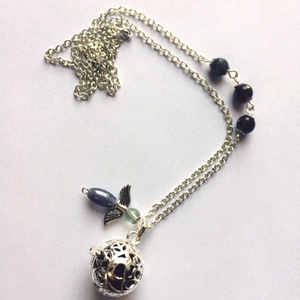 Angyalhívó csengő OM medállal, ametiszt féldrágakövekkel -  - Meska.hu