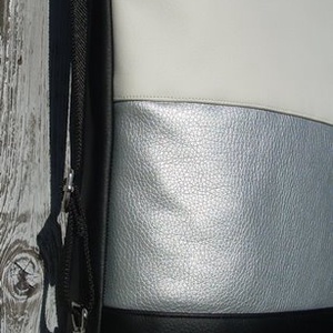 CITY BAG HÁTIZSÁK/OLDALTÁSKA : Egy kis luxus ezüsttel és fehérrel - táska & tok - hátizsák - hátizsák - Meska.hu