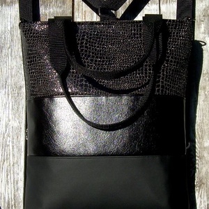 AKCIÓ! -  CITY BAG HÁTIZSÁK/OLDALTÁSKA/VÁLLTÁSKA : Elegáns fekete 2. -  - Meska.hu