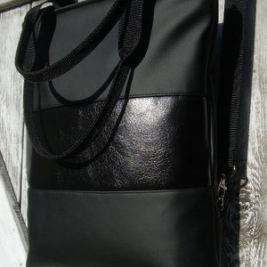 CITY BAG HÁTIZSÁK/OLDALTÁSKA/VÁLLTÁSKA : Fekete feketével 2. -  - Meska.hu
