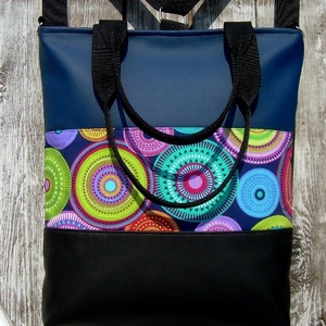 CITY BAG HÁTIZSÁK/OLDALTÁSKA/VÁLLTÁSKA : Színpompás körök feketével és kékkel:) - táska & tok - hátizsák - hátizsák - Meska.hu CITY BAG HÁTIZSÁK/OLDALTÁSKA/VÁLLTÁSKA : Színpompás körök feketével és kékkel:) - táska & tok - hátizsák - hátizsák - Meska.hu