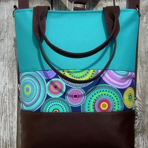 CITY BAG HÁTIZSÁK/OLDALTÁSKA/VÁLLTÁSKA : Színpompás körök barnával és türkizzel :) - táska & tok - hátizsák - Meska.hu CITY BAG HÁTIZSÁK/OLDALTÁSKA/VÁLLTÁSKA : Színpompás körök barnával és türkizzel :) - táska & tok - hátizsák - Meska.hu