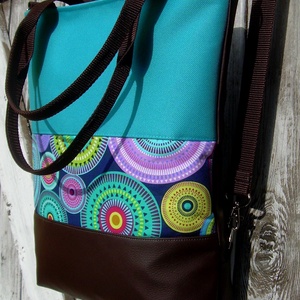 CITY BAG HÁTIZSÁK/OLDALTÁSKA/VÁLLTÁSKA : Színpompás körök barnával és türkizzel :) - táska & tok - hátizsák - Meska.hu CITY BAG HÁTIZSÁK/OLDALTÁSKA/VÁLLTÁSKA : Színpompás körök barnával és türkizzel :) - táska & tok - hátizsák - Meska.hu