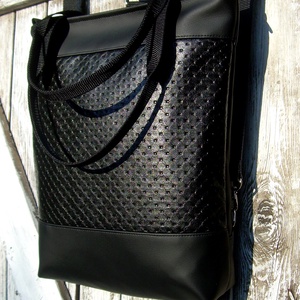 CITY BAG HÁTIZSÁK/OLDALTÁSKA/VÁLLTÁSKA : Fekete elegancia 2. - táska & tok - hátizsák - hátizsák - Meska.hu