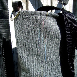 CITY BAG HÁTIZSÁK/OLDALTÁSKA/VÁLLTÁSKA : Fekete bőr szürke szövettel  2. - táska & tok - variálható táska - Meska.hu